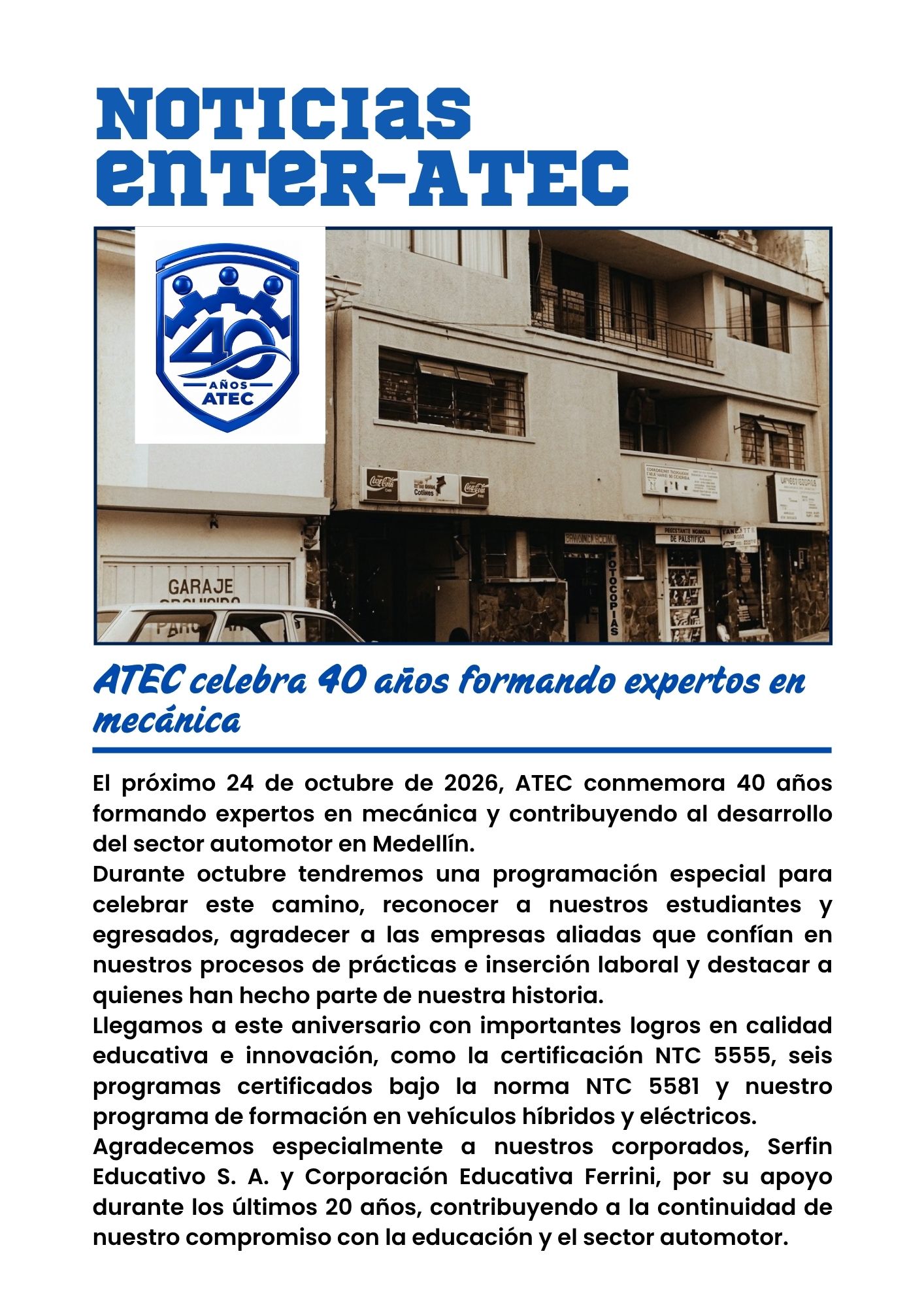 ATEC celebra 40 años de historia y gratitud